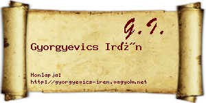 Gyorgyevics Irén névjegykártya