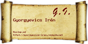 Gyorgyevics Irén névjegykártya