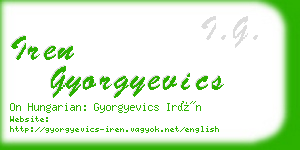 iren gyorgyevics business card